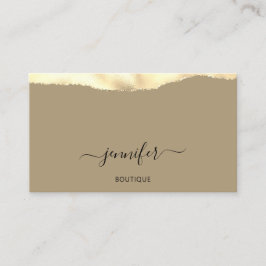 Tarjeta De Visita Maquillaje Código QR Polvo Mostaza Oro Verde