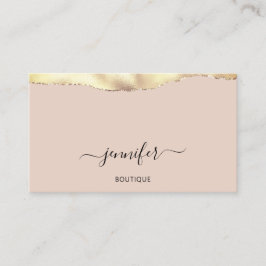 Tarjeta De Visita Maquillaje Código QR Polvo Rosa Rubor Oro