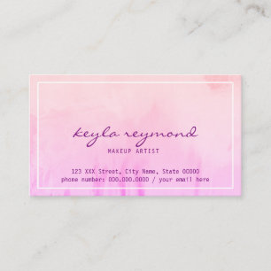 Tarjeta De Visita maquillaje color de agua rosada