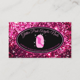 Tarjeta De Visita Maquillaje de brillo de uñas acrílicas