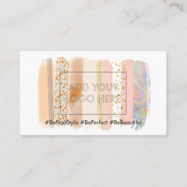 Tarjeta De Visita Maquillaje de color pastel de pincelada