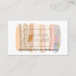Tarjeta De Visita Maquillaje de color pastel de pincelada