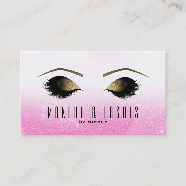 Tarjeta De Visita Maquillaje de espuma blanca rosa Eyelash Spa de be (Anverso)