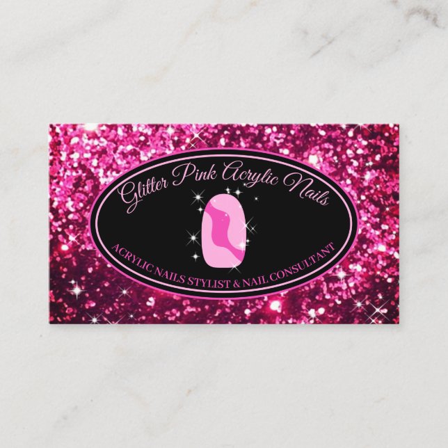 Tarjeta De Visita Maquillaje de espuma de uñas acrílico (Anverso)