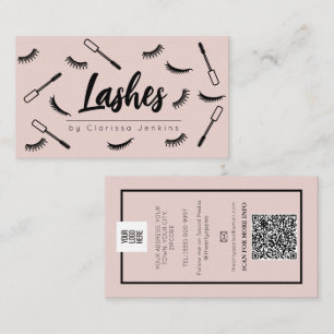 Tarjeta De Visita maquillaje de extensiones de pestañas amarillentas