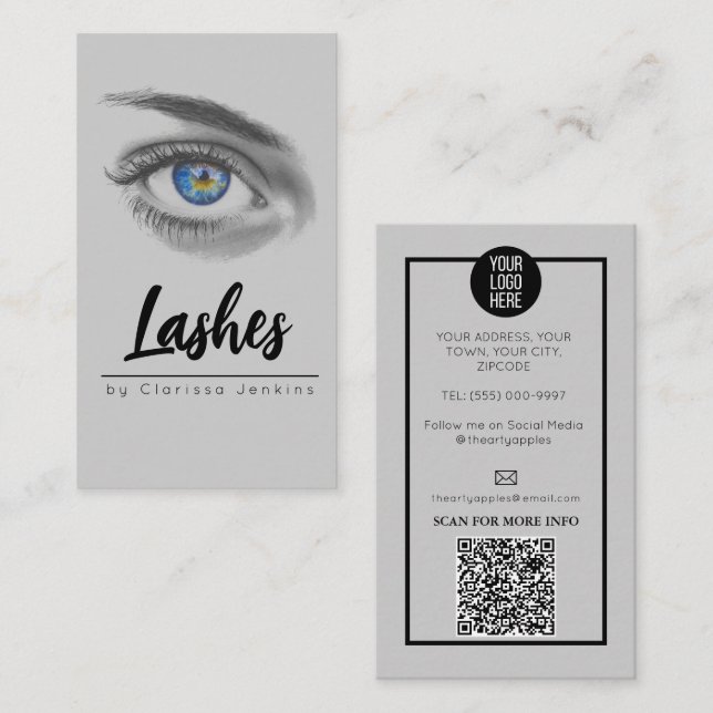 Tarjeta De Visita maquillaje de extensiones Eyelash de pestañas ocul (Anverso / Reverso)