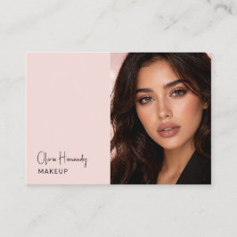 Tarjeta De Visita Maquillaje de foto de escritura en negro rosa sonr