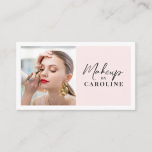 Tarjeta De Visita Maquillaje de foto de escritura negra rosa rubor