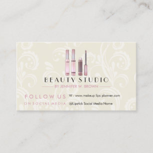 Tarjeta De Visita Maquillaje de labios en espiral Belleza