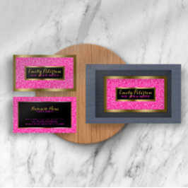 Tarjeta De Visita Maquillaje de los acentos de oro de los Purpurinas