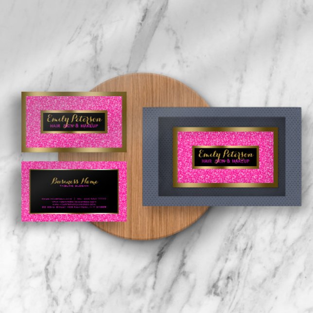 Tarjeta De Visita Maquillaje de los acentos de oro de los Purpurinas (Subido por el creador)