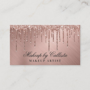 Tarjeta De Visita maquillaje de los Purpurinas Glam Rosa Gold Metall