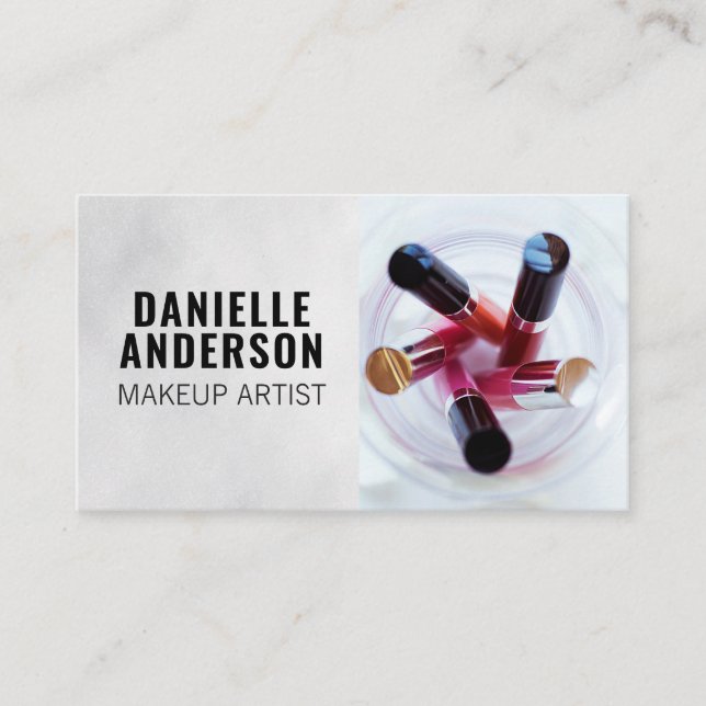 Tarjeta De Visita Maquillaje de palillos y amarillentos (Anverso)