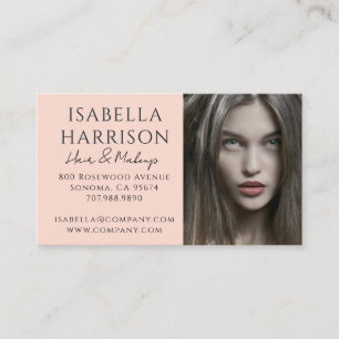 Tarjeta De Visita Maquillaje de Pelo Moderno Foto Script