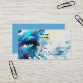 Tarjeta De Visita Maquillaje de sombra de ojos azul eléctrico