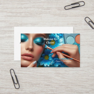 Tarjeta De Visita Maquillaje de sombra de ojos azul glamoroso
