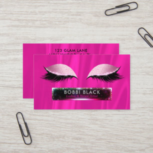Tarjeta De Visita Maquillaje del encanto del purpurina de las rosas
