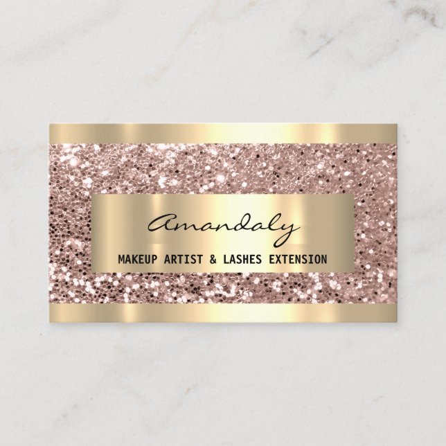 Tarjeta De Visita maquillaje del planificador de eventos Gold Frame  (Anverso)