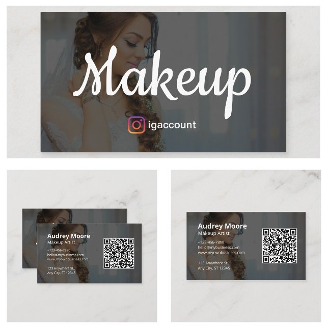 Tarjeta De Visita Maquillaje elegante (Elegant Makeup Business Card
)