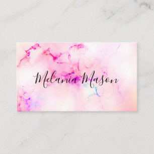 Tarjeta De Visita Maquillaje Elegante Pastel de tinta de alcohol mod