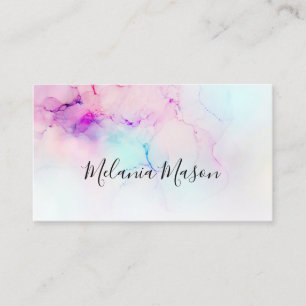 Tarjeta De Visita Maquillaje Elegante Pastel de tinta de alcohol mod