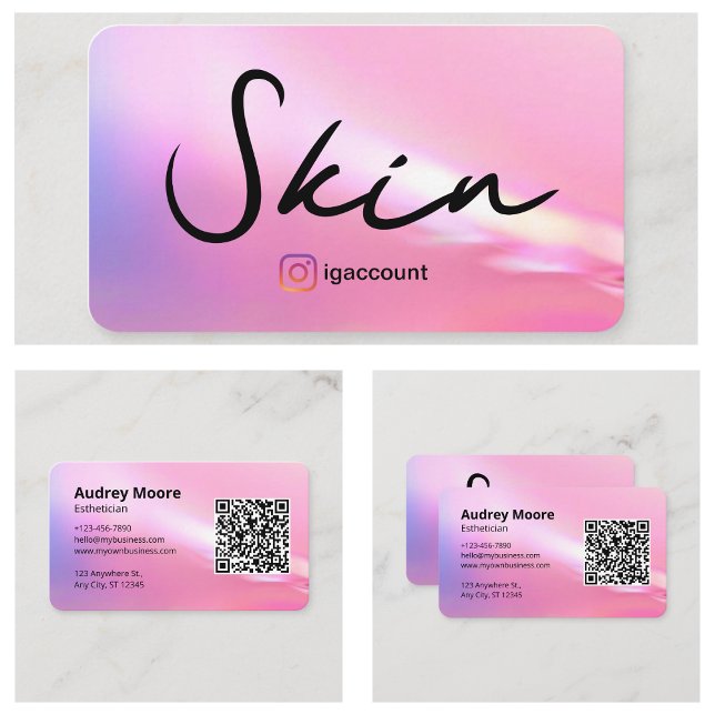 Tarjeta De Visita Maquillaje estético de la piel (Esthetician Skin Makeup Business Card
)
