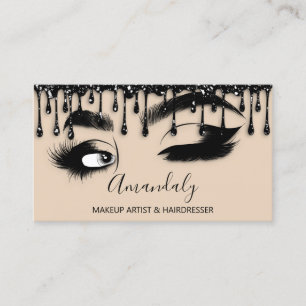 Tarjeta De Visita Maquillaje Eyelash Brow QR CODE Logotipo Microblad