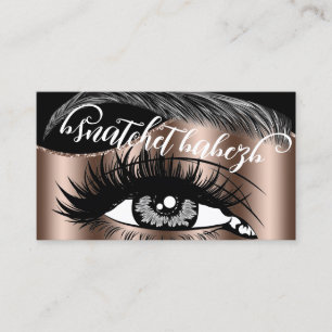 Tarjeta De Visita Maquillaje Eyelash Brows Microblando Código QR Neg