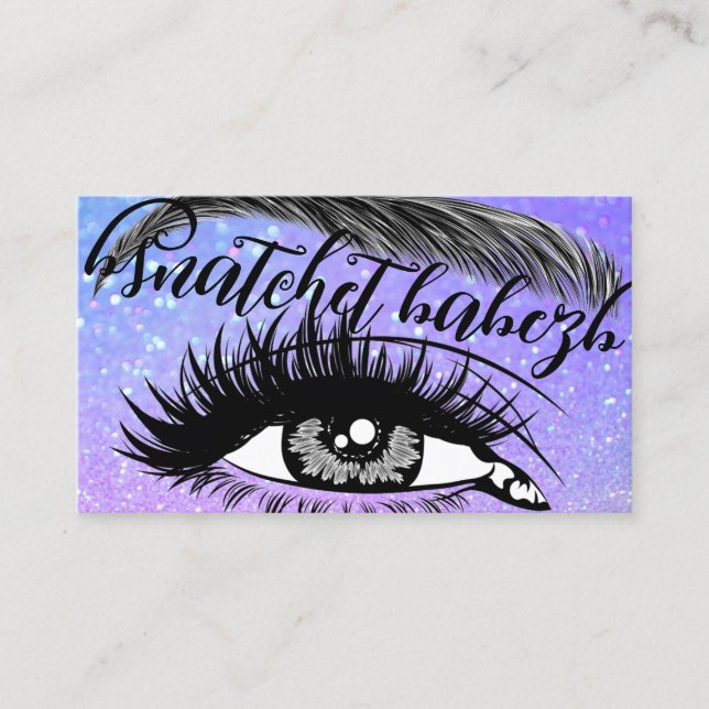 Tarjeta De Visita Maquillaje Eyelash Brows QRCode Logotipo Holográfi (Anverso)