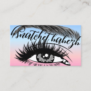 Tarjeta De Visita Maquillaje Eyelash Brows QRCode Logotipo Reimbow