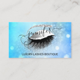 Tarjeta De Visita Maquillaje Eyelash Código QR Purpurina del logotip