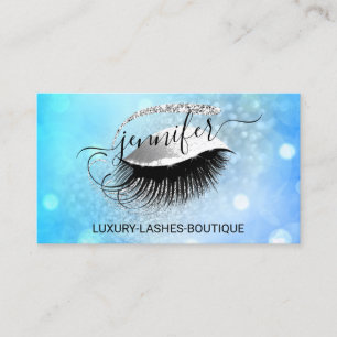 Tarjeta De Visita Maquillaje Eyelash Código QR Purpurina del logotip
