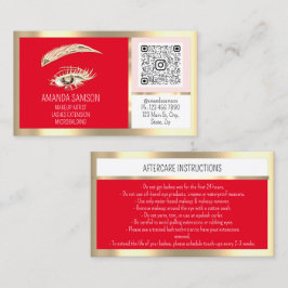 Tarjeta De Visita Maquillaje Eyelash Microblade Qr Código posterior 