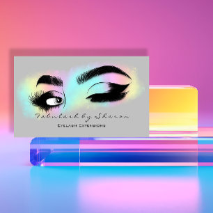Tarjeta De Visita Maquillaje Eyelash QR CÓDIGO Logotipo Microblando 