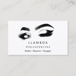 Tarjeta De Visita Maquillaje Eyelashes Brows Logotipo mínimo    Oro