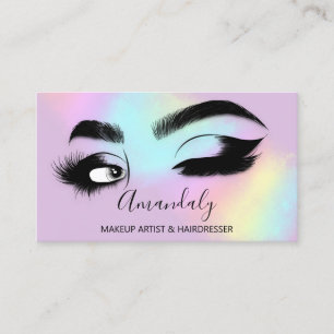 Tarjeta De Visita Maquillaje Eyelashes Correa QR logotipo Pastas ros