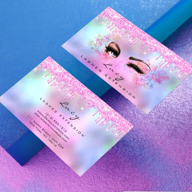 Tarjeta De Visita Maquillaje Láceas de Pelo de Pelo Purpurina Perfor (Subido por el creador)