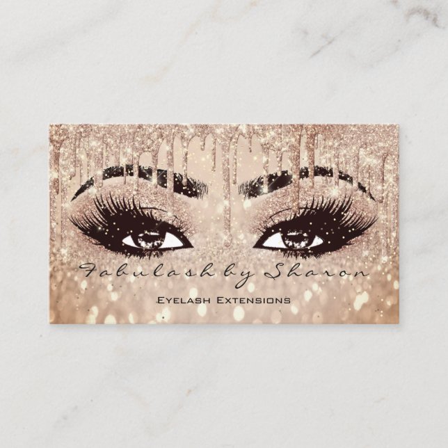 Tarjeta De Visita Maquillaje Láganes de ceja de ojos Purpurina Drena (Anverso)