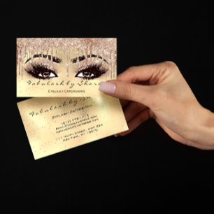 Tarjeta De Visita Maquillaje Lámparas de ceja de ojos Purpurina Dren