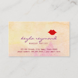 Tarjeta De Visita maquillaje maquillaje hermosa acuarela con labios