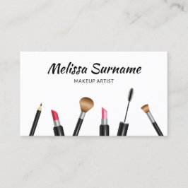 Tarjeta De Visita Maquillaje Máscara de pestañas, lápiz labial, pinc