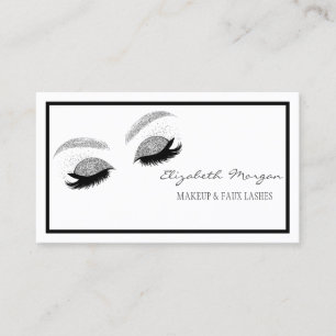 Tarjeta De Visita Maquillaje Moderno Elegante, Pestañas Postizas con