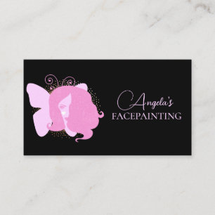 Tarjeta De Visita Maquillaje Mujer Mariposa Pintura Facial