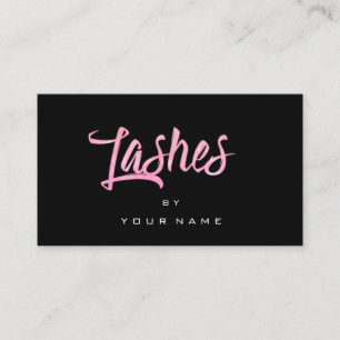 Tarjeta De Visita Maquillaje negro color de rosa rosado brillante de