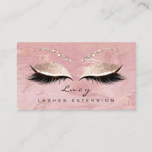 Tarjeta De Visita Maquillaje Nombre De La ceja Lash Purpurina Mármo