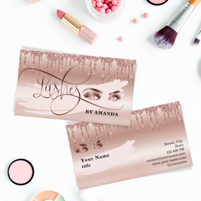 Tarjeta De Visita Maquillaje Ojos De Cebolla Lágrimas Derramando Oro (Subido por el creador)