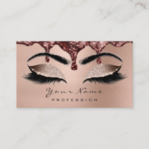 Tarjeta De Visita Maquillaje Ojos Lámparas Purpurina Rosa Cera de Or