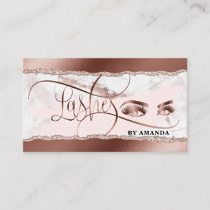 Tarjeta De Visita Maquillaje Ojos Lámparas Rosa Papel desgarrado de