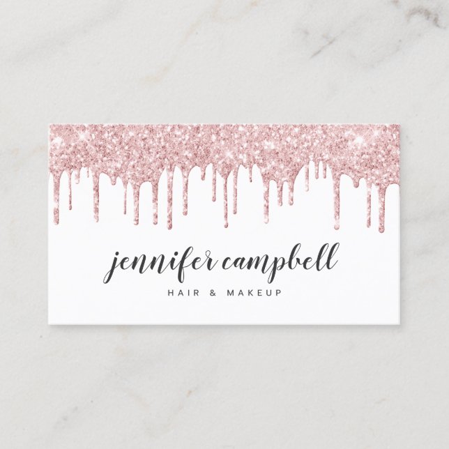 Tarjeta De Visita maquillaje pelo elegante glamour rubor de purpurin (Anverso)