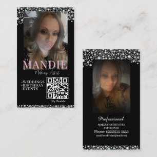 Tarjeta De Visita Maquillaje Profesional Pelo Pestaña Código QR Tarj